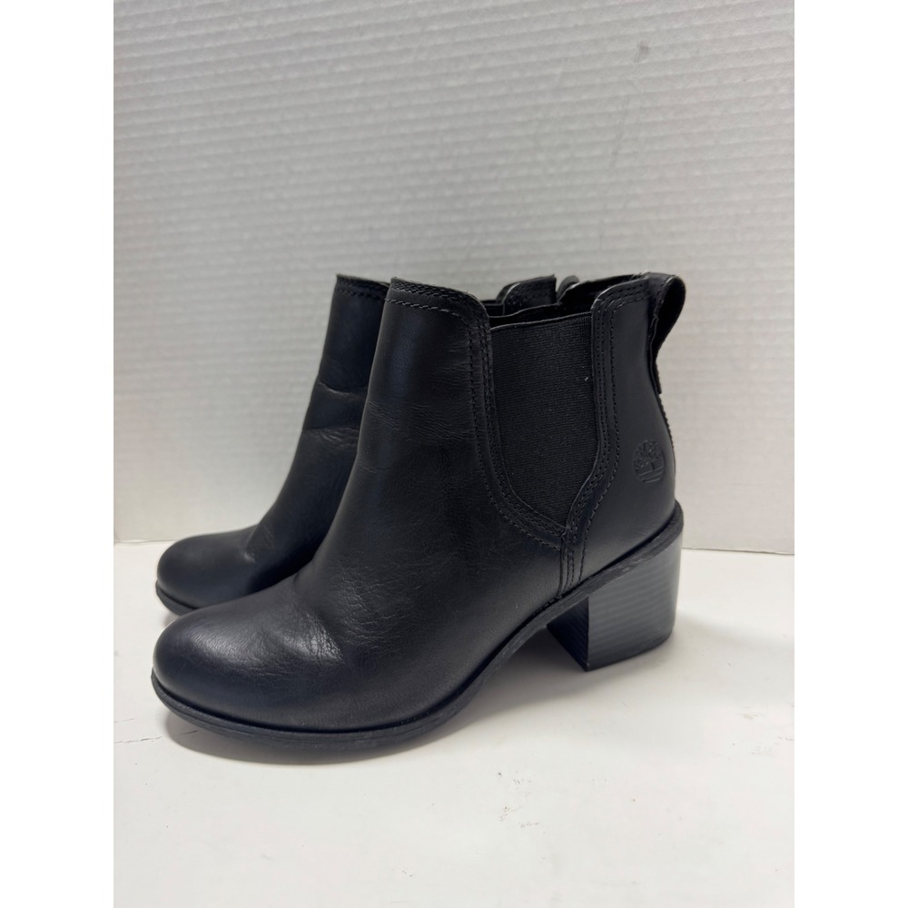Timberland Sienna High Black Leather Chelsea Ankle Boots A1Z5R Womens 5.5